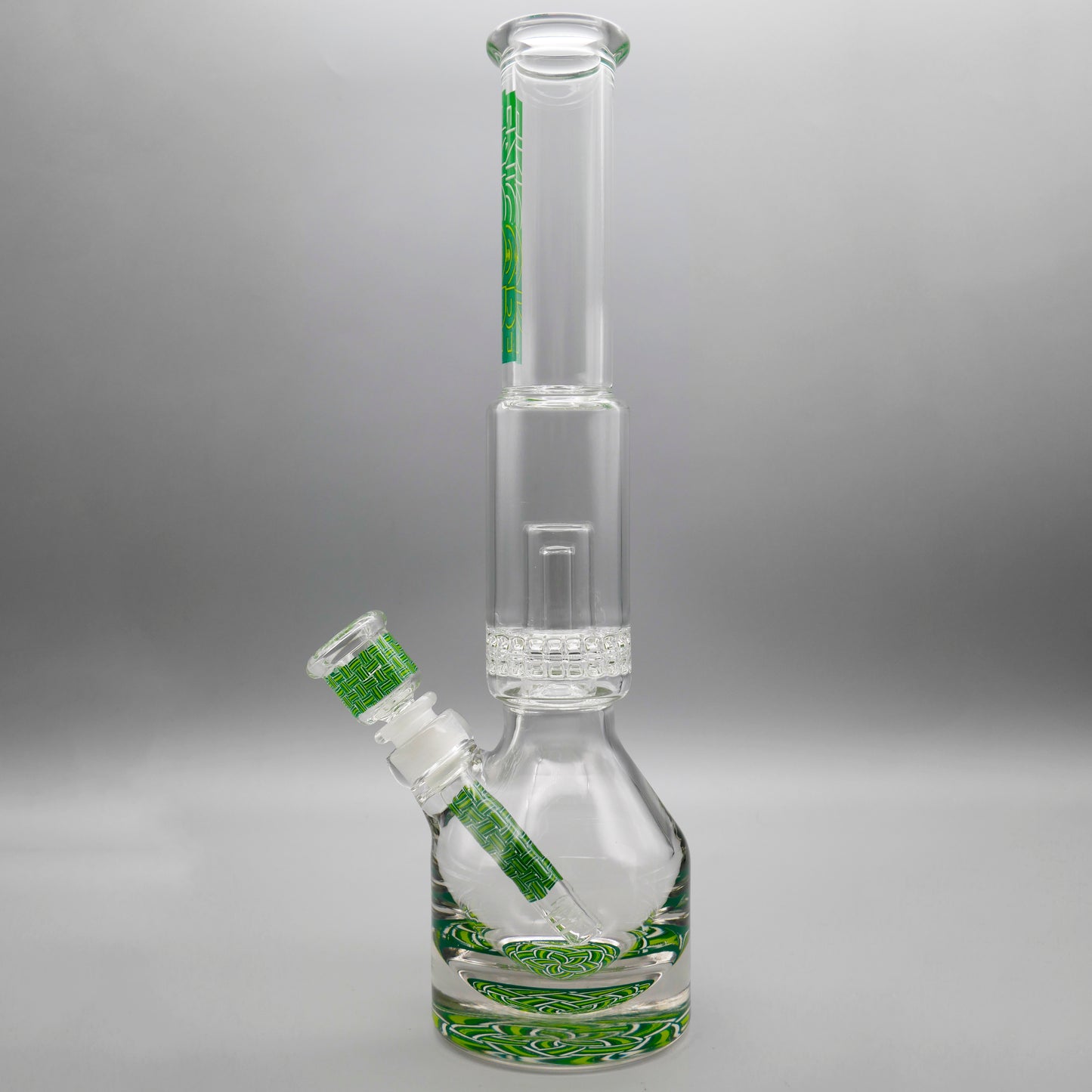 13.5" Encore Collection Unbreakable Perc Basket Weave Henny Pounder Bong