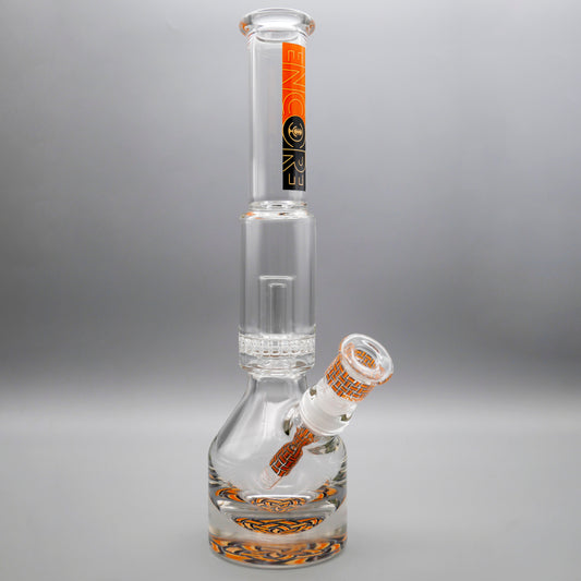 13.5" Encore Collection Unbreakable Perc Basket Weave Henny Pounder Bong