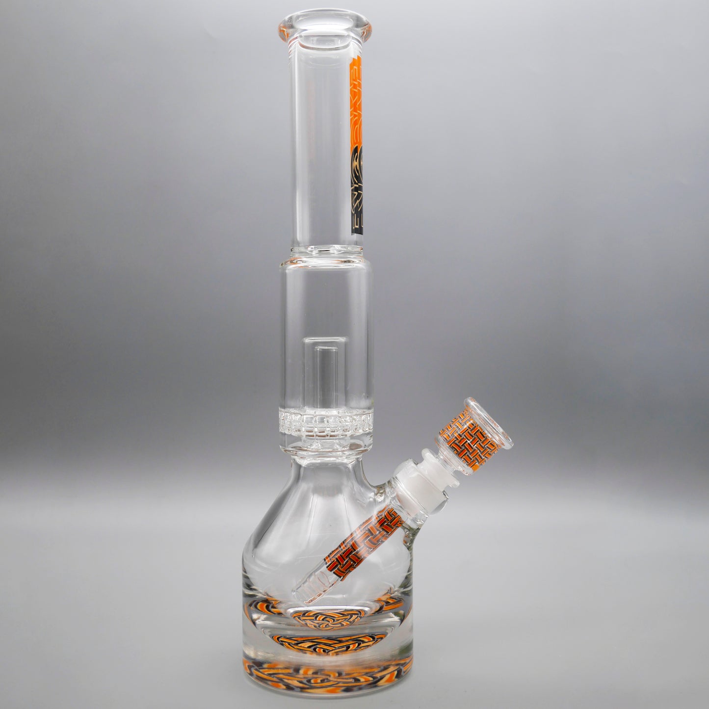 13.5" Encore Collection Unbreakable Perc Basket Weave Henny Pounder Bong