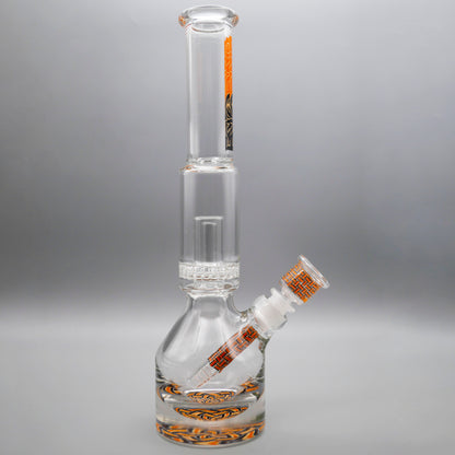 13.5" Encore Collection Unbreakable Perc Basket Weave Henny Pounder Bong