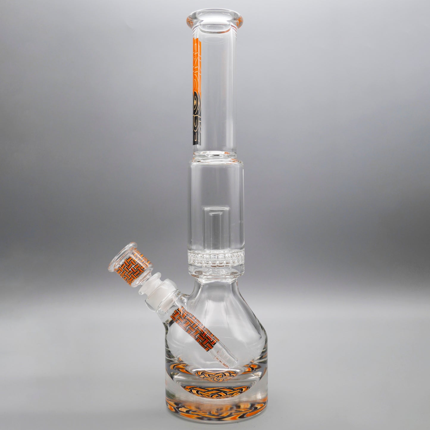 13.5" Encore Collection Unbreakable Perc Basket Weave Henny Pounder Bong
