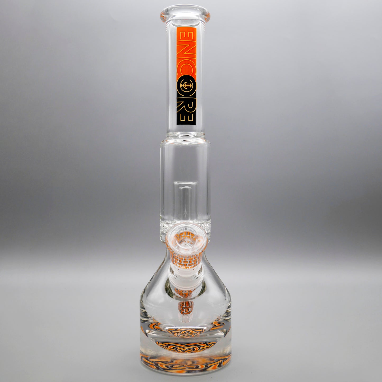 13.5" Encore Collection Unbreakable Perc Basket Weave Henny Pounder Bong