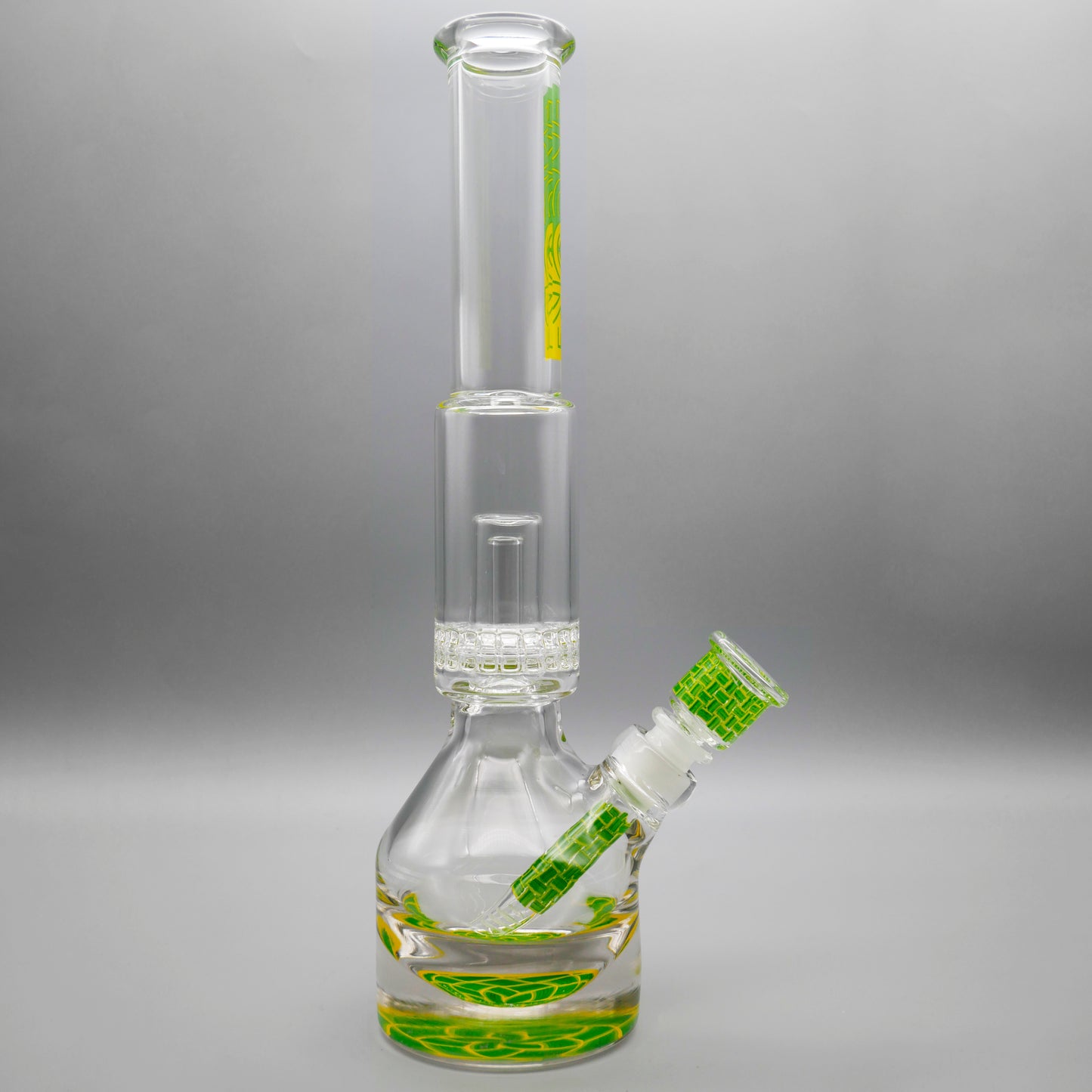 13.5" Encore Collection Unbreakable Perc Basket Weave Henny Pounder Bong