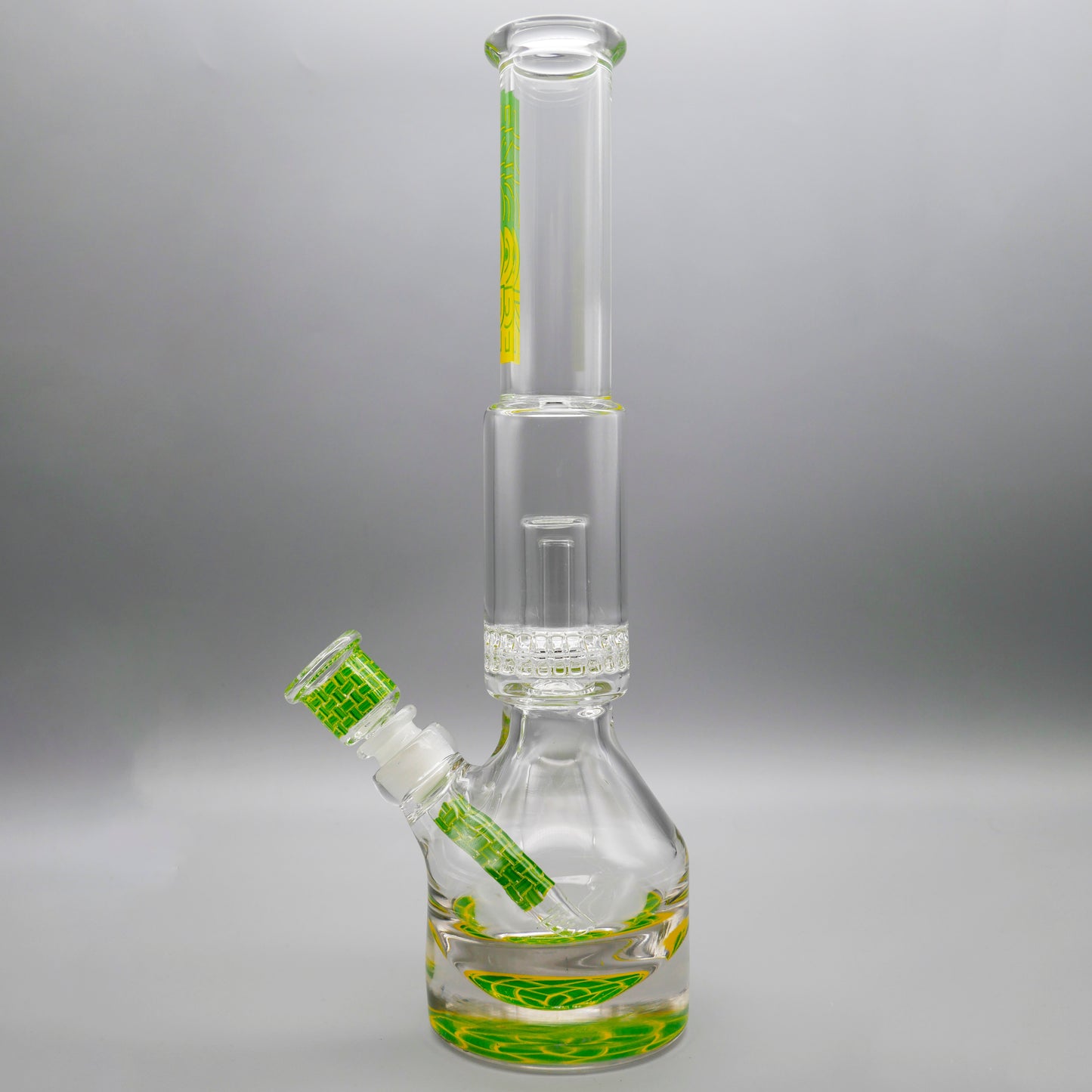 13.5" Encore Collection Unbreakable Perc Basket Weave Henny Pounder Bong