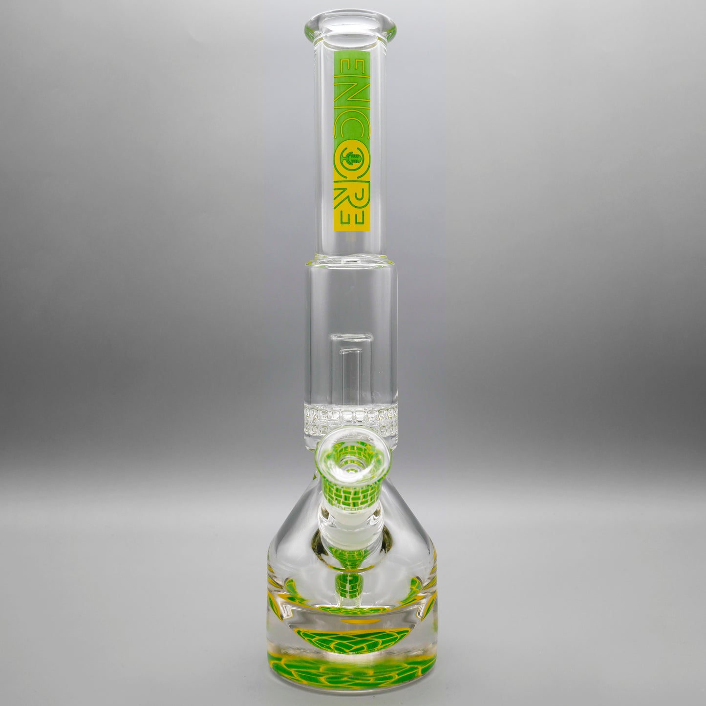 13.5" Encore Collection Unbreakable Perc Basket Weave Henny Pounder Bong