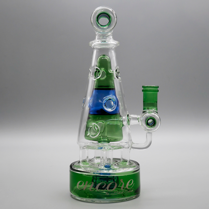 9" Encore Collection Fab Trophy Dab rig w/ 2-tone Accents and Showerhead Perc