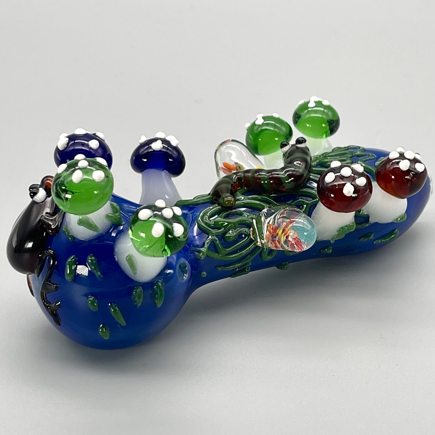 5" Forest w/ Frog, Caterpillar, and Mushrooms Hand Pipe