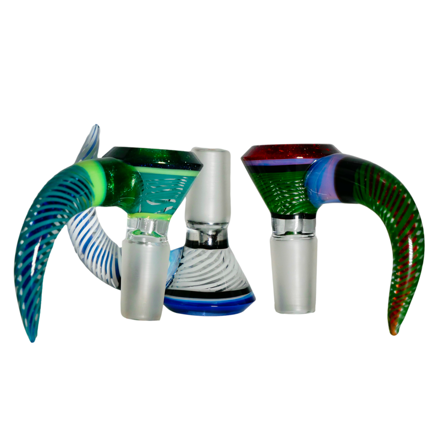 Thick Multi-layer Spiral Horn Glass Bowl Slide