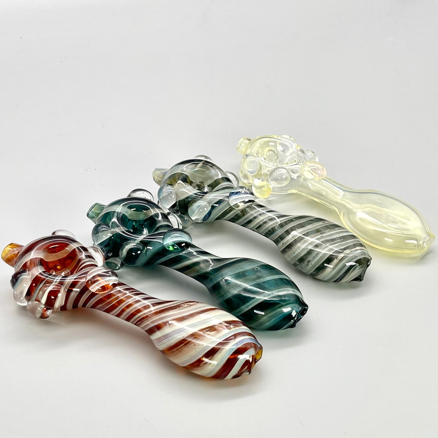 5" Fumed 3-Hole Spoon w/ Flattened Mouthpiece and Steamroller Style Carb Hand Pipe