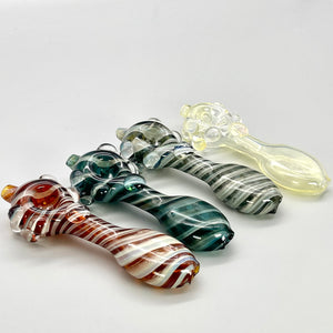 5" Fumed 3-Hole Spoon w/ Flattened Mouthpiece and Steamroller Style Carb Hand Pipe