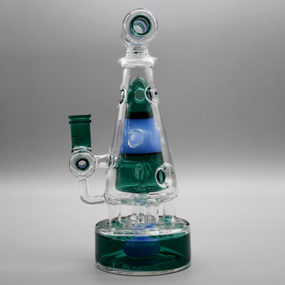 9" Encore Collection Fab Trophy Dab rig w/ 2-tone Accents and Showerhead Perc