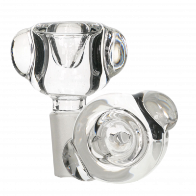 3PACK Thick Bubble Marble Clear Glass Bowl Slide