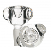3PACK Thick Bubble Marble Clear Glass Bowl Slide