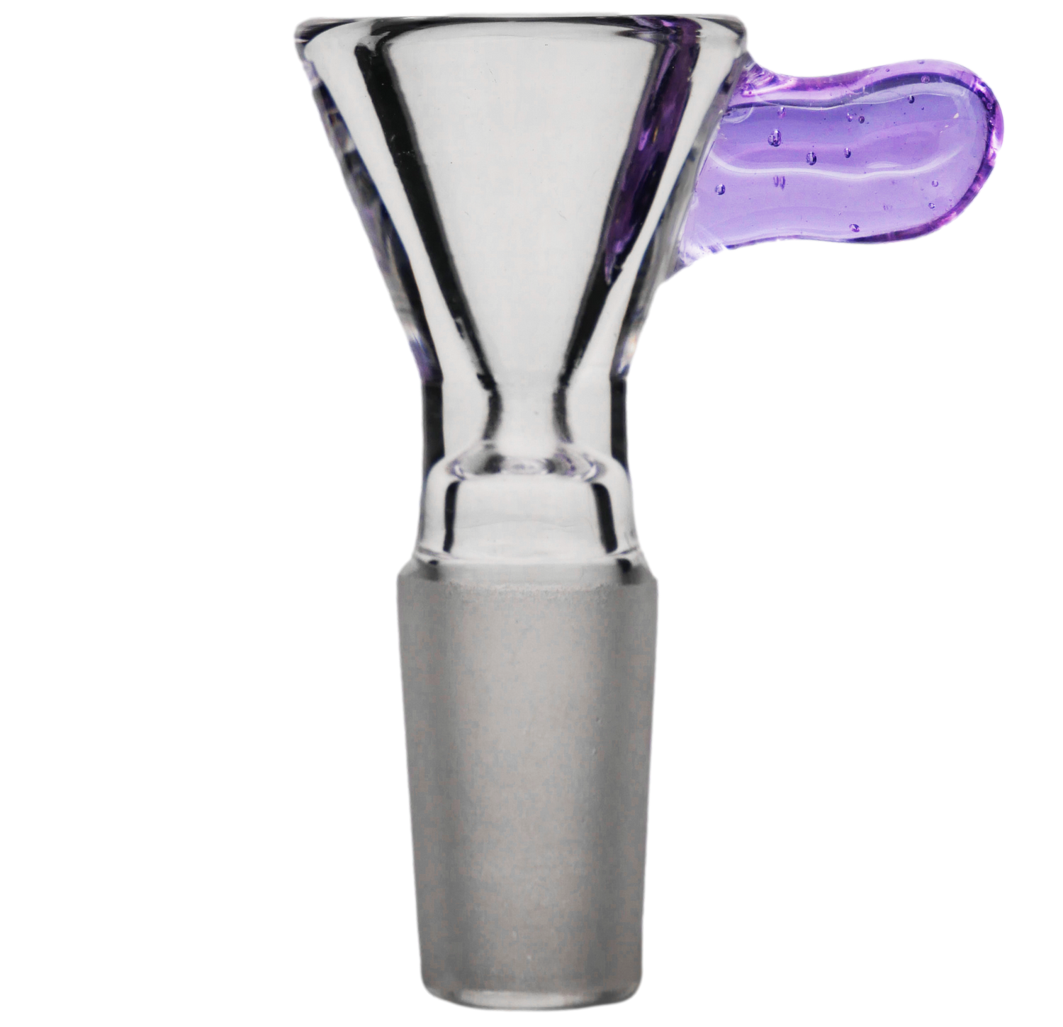 Clear Funnel w/ Color Handle Snapper Glass Bowl Slide