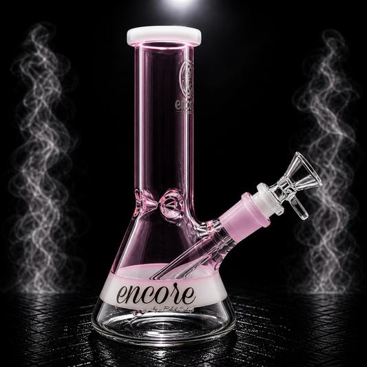 8" Encore Collection Mini Solid Color Beaker Bong w/ White Accents