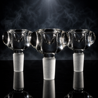 3PACK Thick Bubble Marble Clear Glass Bowl Slide