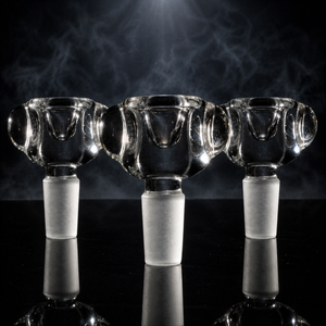 3PACK Thick Bubble Marble Clear Glass Bowl Slide