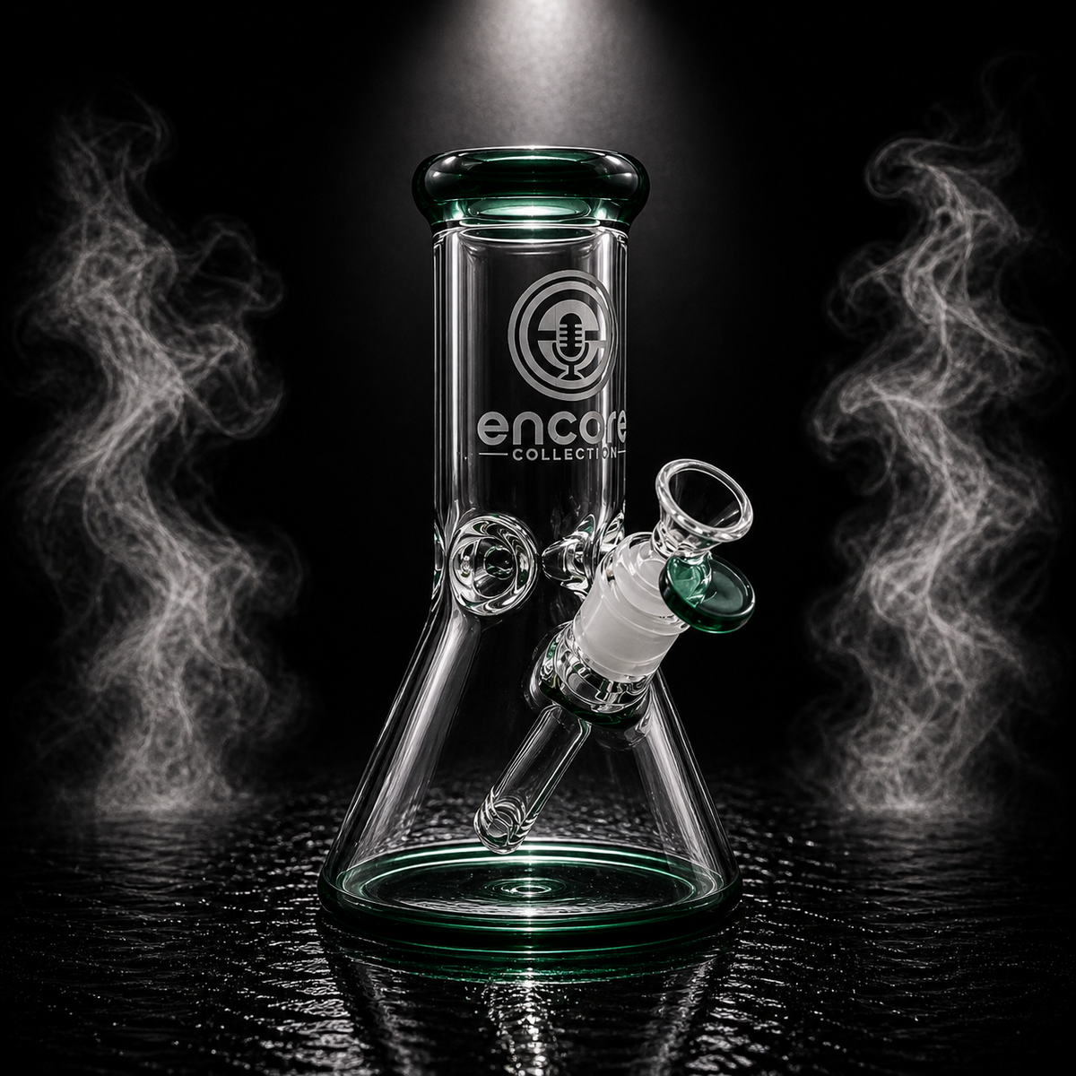 8"Encore Collection Beaker Bong w/ Color Base and Mouthpiece