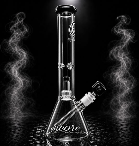 14" Encore Collection 44x4mm Beaker Bong w/ Showerhead Perc & Color Accents