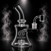 7" Encore Collection Hourglass Banger Hanger Dab Rig w/ Color Mouthpiece and Joint Accents