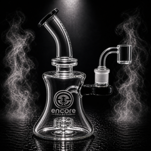7" Encore Collection Hourglass Banger Hanger Dab Rig w/ Color Mouthpiece and Joint Accents