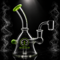 6" Encore Collection Mini Bell Dab Rig w/ Color Mouthpiece and Marble Accents