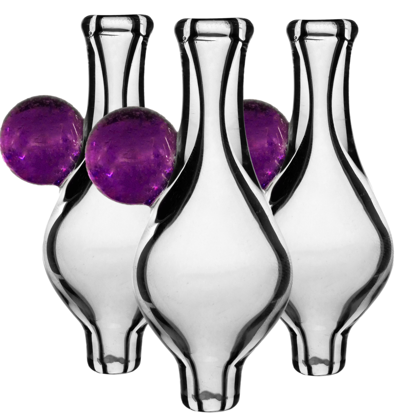 3PACK Thick Bubble Clear CFL Marble Directional Carb Cap