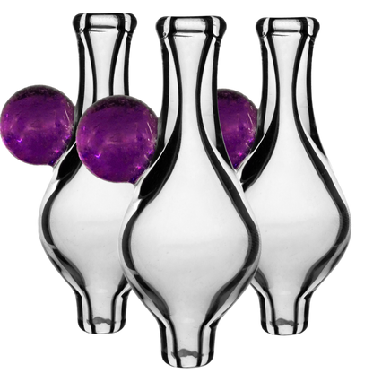 3PACK Thick Bubble Clear CFL Marble Directional Carb Cap