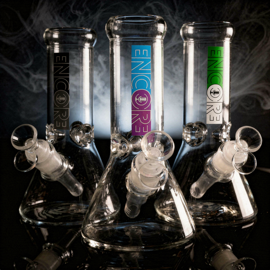 3 PACK 8" Encore Collection Heavy Mini Clear Beaker Bong