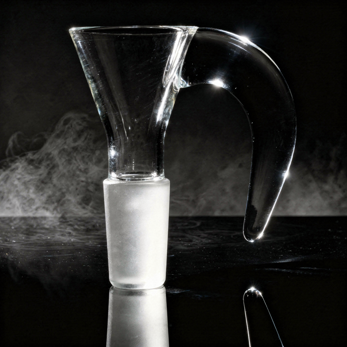 Clear Funnel Horn Glass Bowl Slide