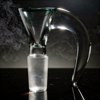 Clear Horn Funnel w/ Color Lip Glass Bowl Slide