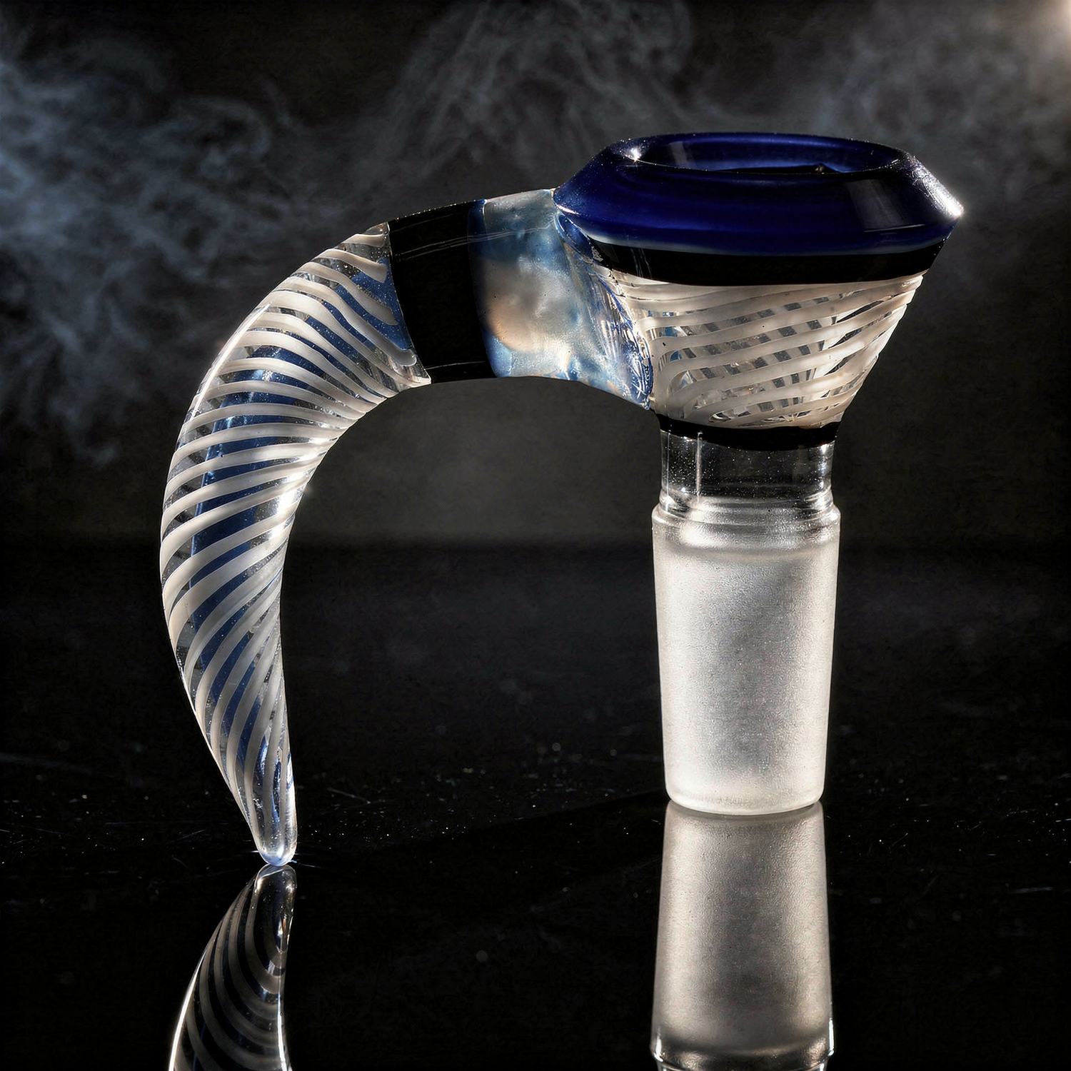Thick Multi-layer Spiral Horn Glass Bowl Slide