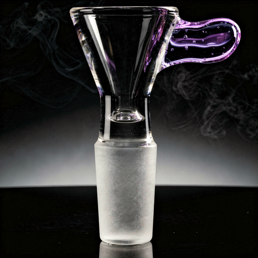 Clear Funnel w/ Color Handle Snapper Glass Bowl Slide