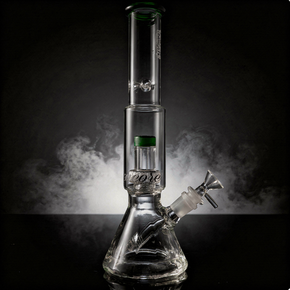 12" Encore Collection Diamond Pounder Beaker Bong w/ Matrix and Assorted Color Accents