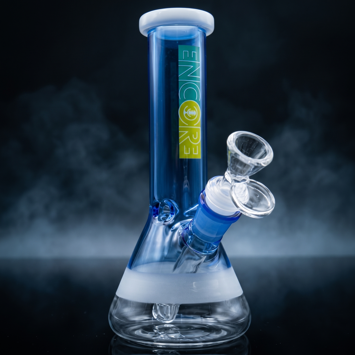 8" Encore Collection Mini Solid Color Beaker Bong w/ White Accents