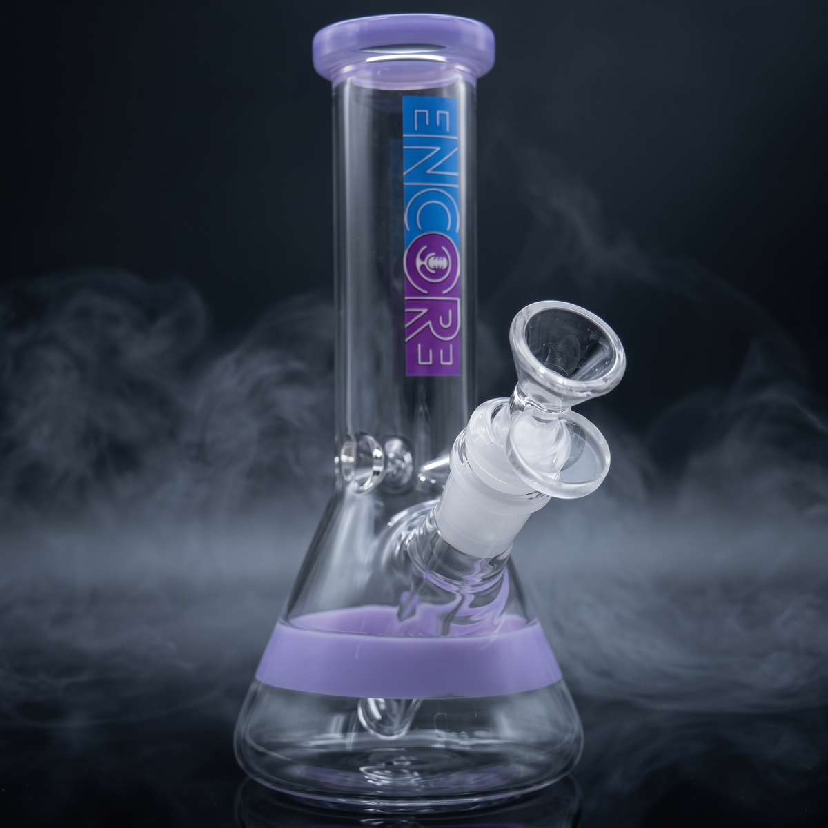 8" Mini Beaker Bong with Color Accents | Encore Collection