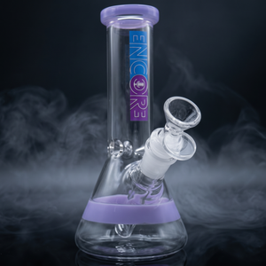 8" Mini Beaker Bong with Color Accents | Encore Collection